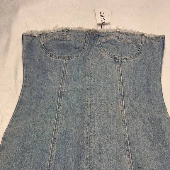 Cider Strapless Denim Dress - Picture 5 of 16
